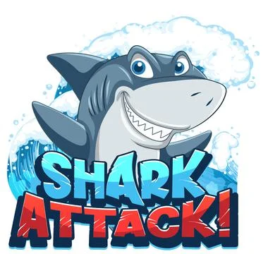 Font design for words shark attack Stock Illustration