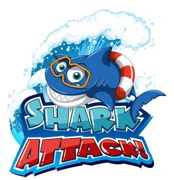 Font design for words shark attack Stock Illustration