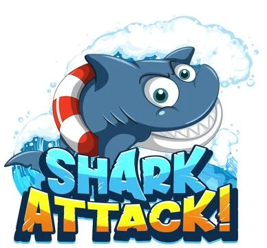 Font design for words shark attack Stock Illustration