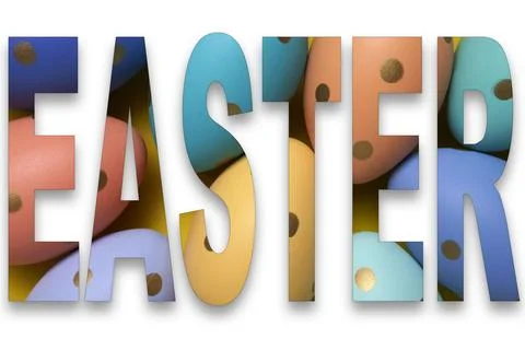 Font EASTER with Easter eggs Stock Photos
