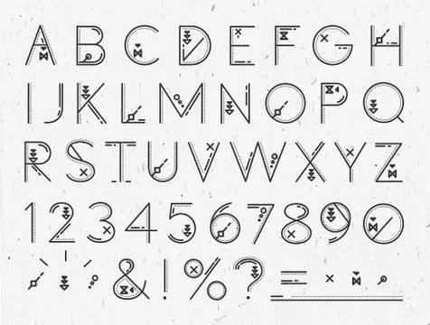 Font Flat paper Stock Illustration