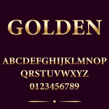 Font GOLDEN Illustrazione stock