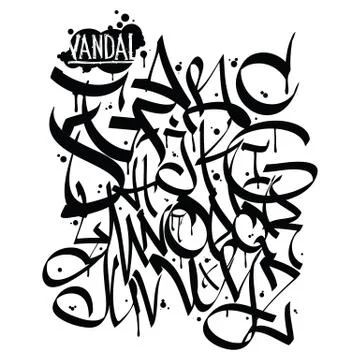 Font graffiti vandal Stock Illustration