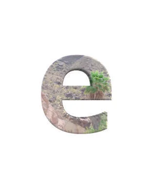 Font Gran Canaria lowercase e render Stock Illustration