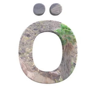Font Gran Canaria special character ALT0214 render Stock Illustration