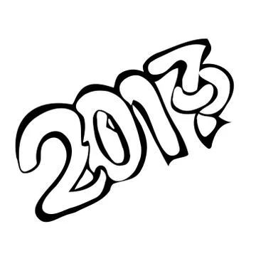 Font host new year 2017. Stock Illustration