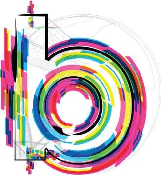Font illustration. letter b. vector illustration Stock Illustration