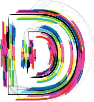 Font illustration. letter d. vector illustration Illustrazione stock