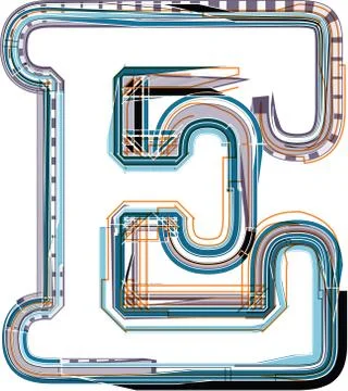 Font illustration letter e Stock Illustration