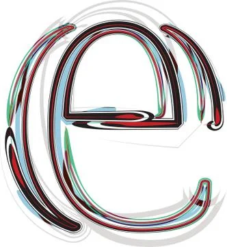 Font illustration letter e Stock Illustration