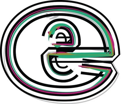 Font illustration letter e Stock Illustration
