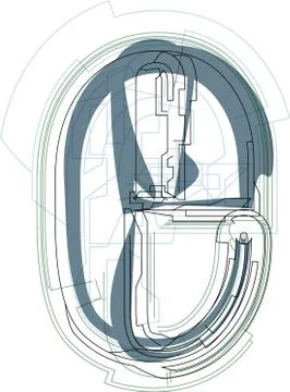 Font illustration LETTER e Stock Illustration