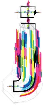 Font illustration. letter j. vector illustration Illustrazione stock