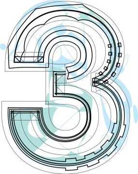 Font illustration number 3 Stock Illustration