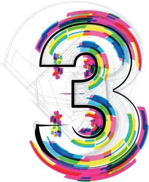 Font illustration. number 3. vector illustration Stock Illustration