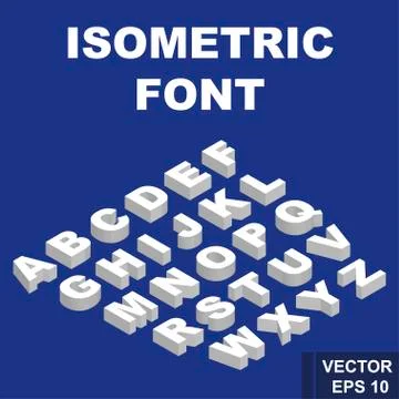 Font. Isometry. View from above. Icon. For your design. Isolated. Stock Illustration