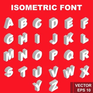 Font. Isometry. View from above. Icon. For your design. Isolated. Stockillustratie