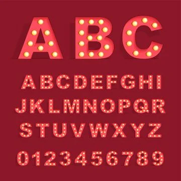 Font with lamps Stock Illustration