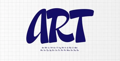 Font Logo Alphabet Vector Letter Set Handmade Script Typography, Creative Fun Stock Illustration