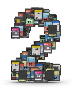 Font from memory cards, number 2 Stock Photos
