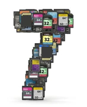 Font from memory cards, number 7 Stock Photos