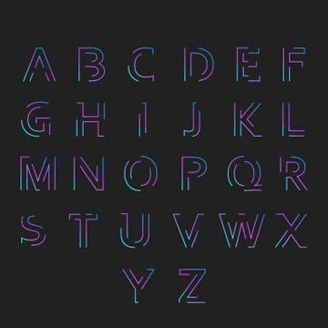 Font with minimal design Stock Illustration