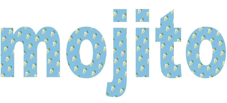 Font mojito with transparency pattern with glasses 写真素材