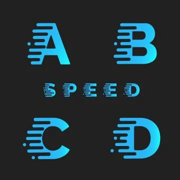 Font with motion effect. Stock Illustration