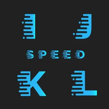 Font with motion effect. Stock Illustration