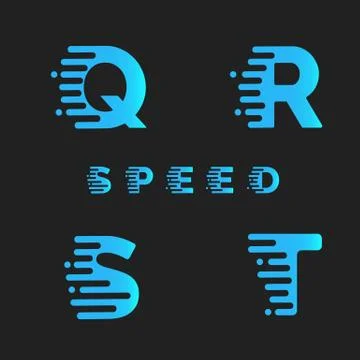 Font with motion effect. Illustrazione stock