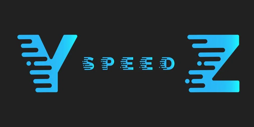 Font with motion effect. Stock Illustration