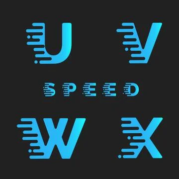 Font with motion effect. Stock Illustration