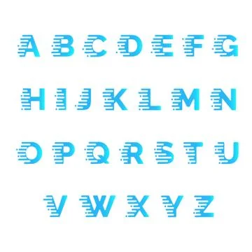 Font with motion effect. 스톡 일러스트