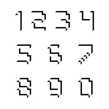 Font numbers cubic 3d with shadows イラスト素材
