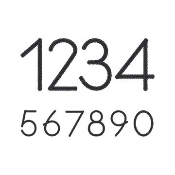 Font, numbers from dreadlocks. Stock Illustration