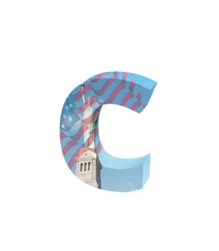 Font NYC lowercase c render Stock Illustration