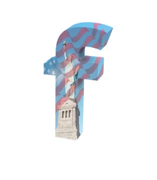 Font NYC lowercase f render Stock Illustration