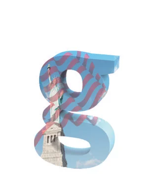 Font NYC lowercase g render Stock Illustration