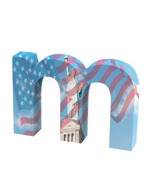 Font NYC lowercase m render Stock-Illustration