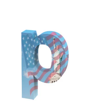 Font NYC lowercase p render Stock Illustration