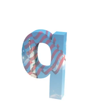 Font NYC lowercase q render Stock Illustration