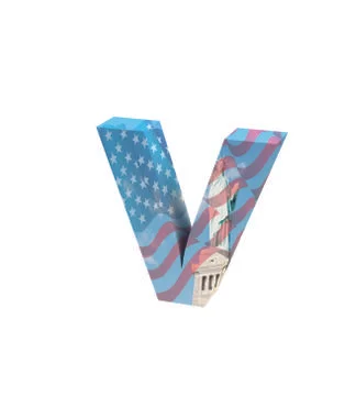 Font NYC lowercase v render Stock Illustration