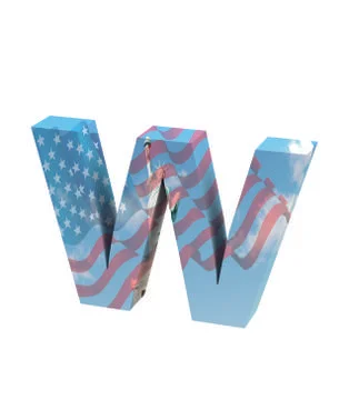 Font NYC lowercase w render Stock Illustration