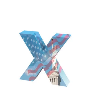 Font NYC lowercase x render Stock Illustration