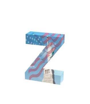 Font NYC lowercase z render Stock Illustration