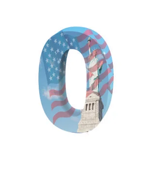 Font NYC number 0 render Illustrazione stock