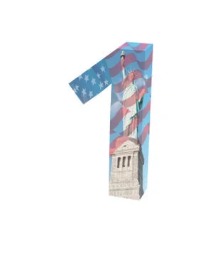 Font NYC number 1 render Stock Illustration
