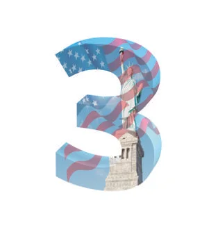 Font NYC number 3 render Stock Illustration