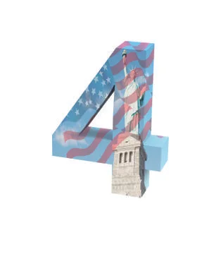 Font NYC number 4 render Stock Illustration
