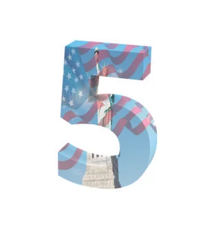 Font NYC number 5 render Stock Illustration